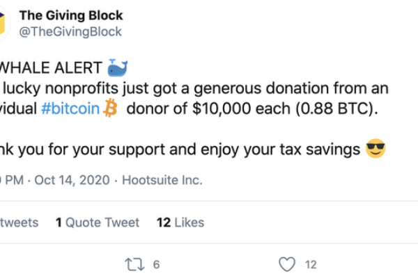 O tweet (agora excluído) celebrava a doação dos hackers