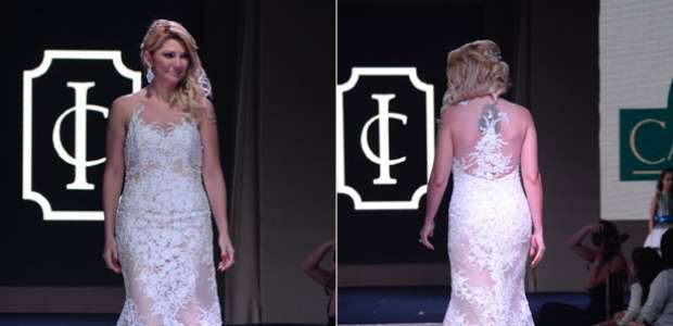 Antônia Fontenelle desfila com vestido de noiva no Rio