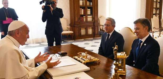 Presidentes da Colômbia se reúnem com o Papa