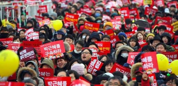 Nova manifestação na Coreia do Sul para pedir ...