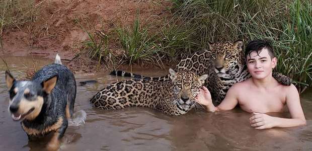 A história por trás da foto viral de um menino na lagoa ...
