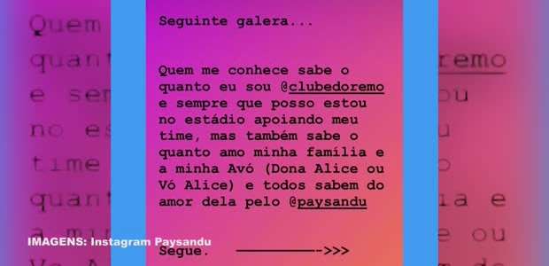 #StayAtHome: Atacante do Paysandu, Nicolas manda ...