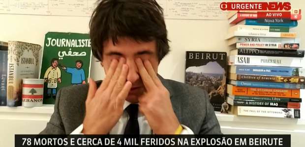 Guga Chacra se emociona ao comentar tragédia em Beirute