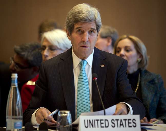 John Kerry na conferência de paz sobre a Síria, em Genebra