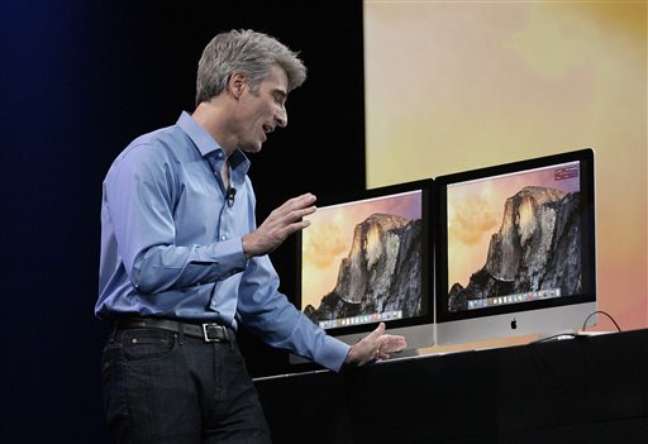 <p>Craig Federighi, vice-presidente de engenharia da Apple, apresentou o OS X Yosemite em junho</p>