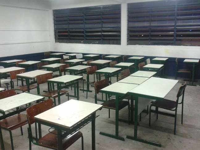 Sala de aula da Escola Estadual Padre Antônio Jorge Lima, em Bauru