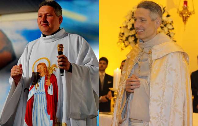 <p>Padre Marcelo Rossi em 2012 e em 2013, já bem mais magro</p>