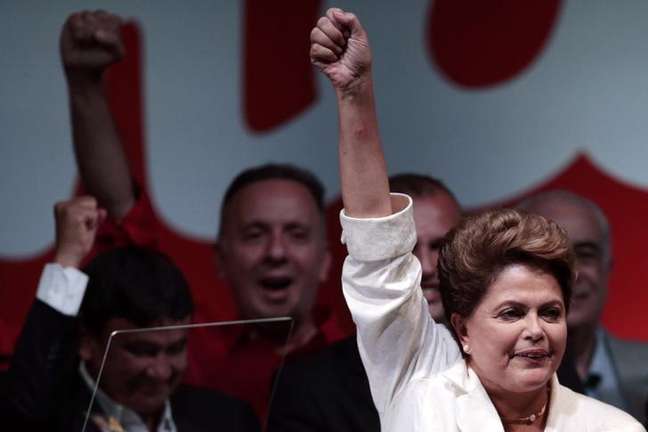 <p>Presidente Dilma Rousseff comemora vitória na eleição em Brasília</p>