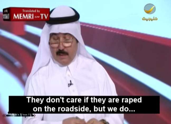 Saleh al-Saadoon disse que mulheres ocidentais não ligariam se fossem estupradas na estrada