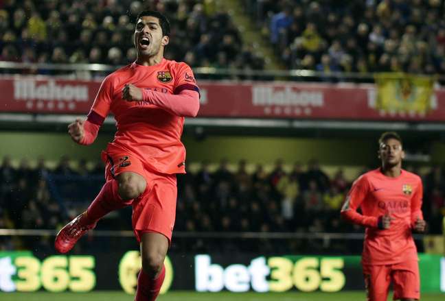 Suárez vibra com gol marcado contra o Villarreal