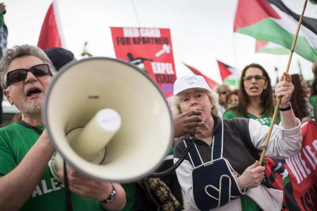 Manifestantes pró-Palestina fizeram barulho em Zurique
