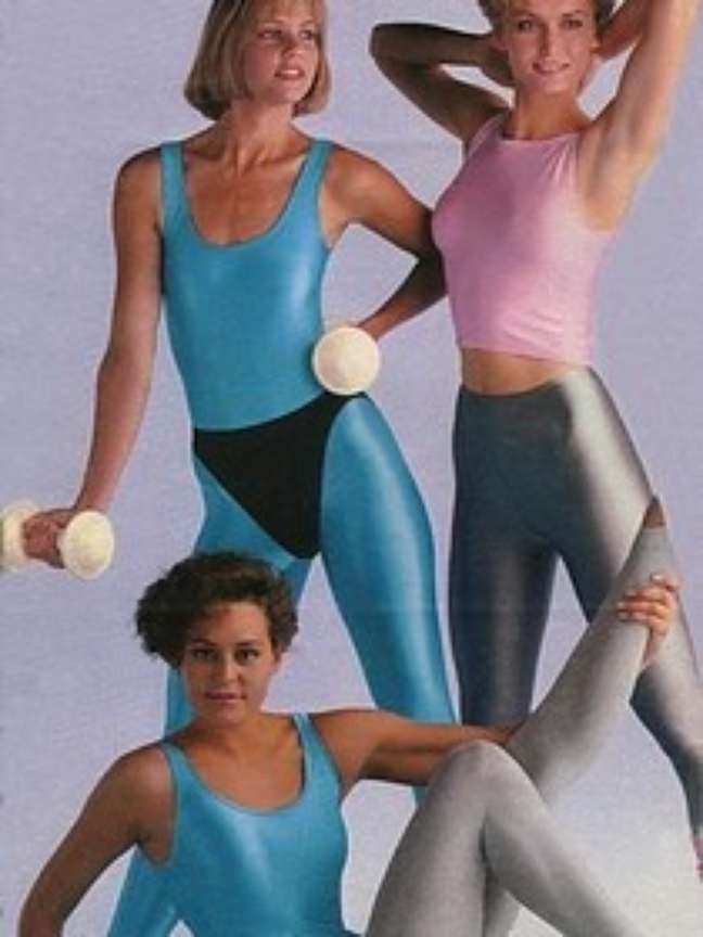 Collants eram super usados nos anos 80 para fazer ginástica e para compor um look mais descolado