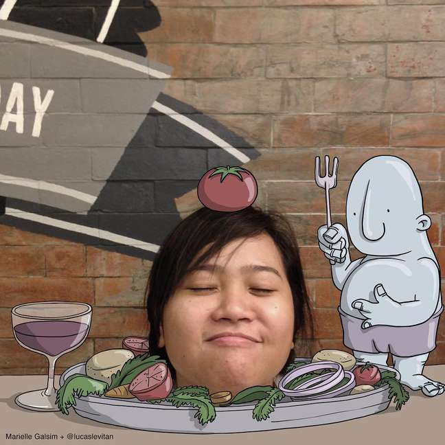 Personagem do artista gaúcho Lucas Levitan pretende "almoçar" cabeça de garota japonesa