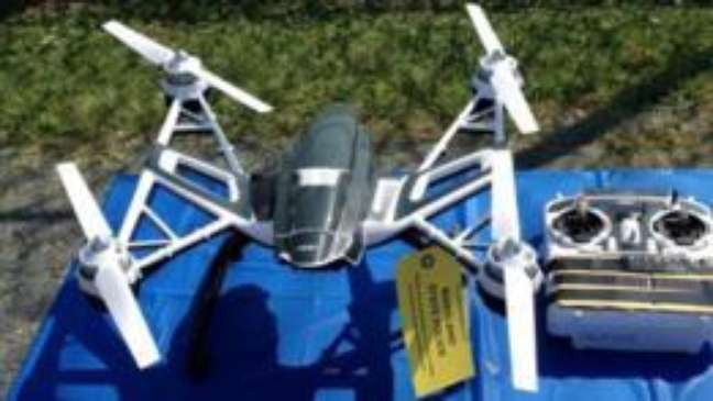 Dois homens são suspeitos de usar esse drone Yuneec Typhoon para introduzir contrabando dentro da cadeia em Maryland, EUA