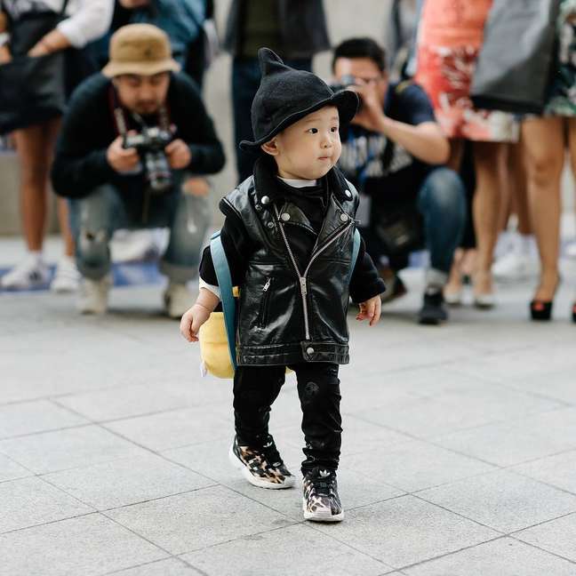 Crianças fashionistas no Seoul Fashion Week