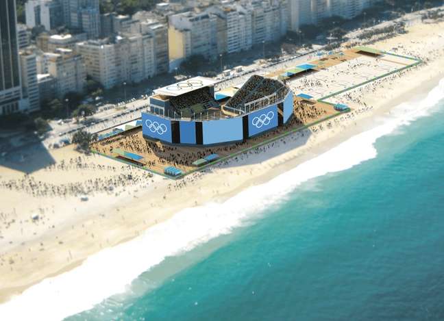 Arena na praia de Copacabana será palco dos jogos de vôlei de praia 