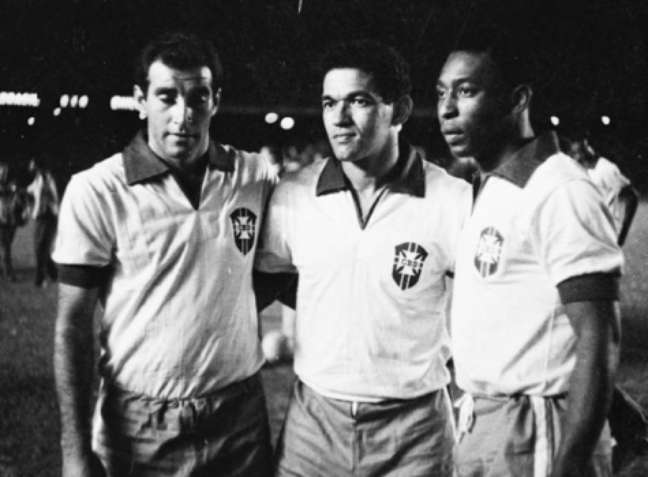 Gerson, Garrincha e Pelé juntos na Seleção