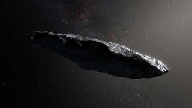 Asteroide tem formato alongado, como um charuto (Foto: ESO)