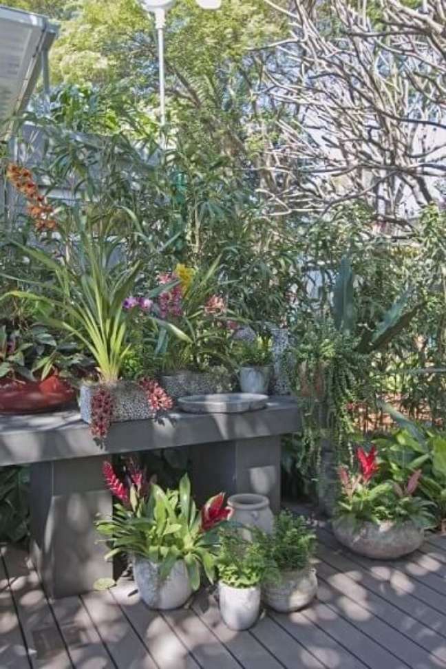 56. Como dissemos no tópico sobre como fazer um jardim externo, você pode combinar suas plantas fixas com vasos. Projeto de Joia Bergamo