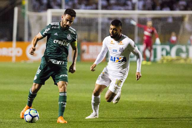 Gabriel marca Bruno Henrique em Santos x Palmeiras