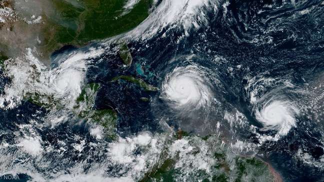 Furacões Irma, José e Katia já passaram pelo oceano Atlântico em 2011; em 2005, Katia era Katrina