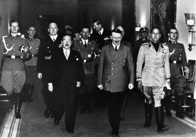 Ministro japonês, Hitler e o conde Ciano
