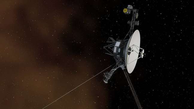 Uma ilustração do Voyager 1, o primeiro objeto criado pelo homem a alcançar o espaço interestelar