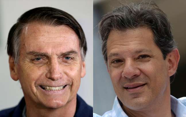 Candidatos à presidencia Jair Bolsonaro e Fernando Haddad
05/10/2018 REUTERS/Ricardo Moraes/Washington Alves