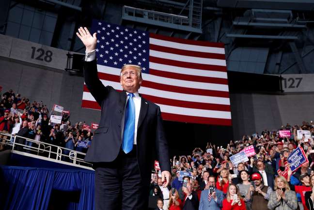 Donald Trump, presidente dos Estados Unidos, durante evento no dia 26 de outubro em Charlotte, na Carolina do Norte