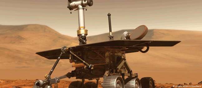 O Opportunity desembarcou em 2004 em Marte e viajou 45 km no planeta vermelho