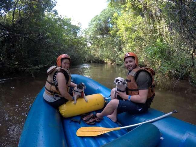 Pets na aventura - Mini rafting em Brotas