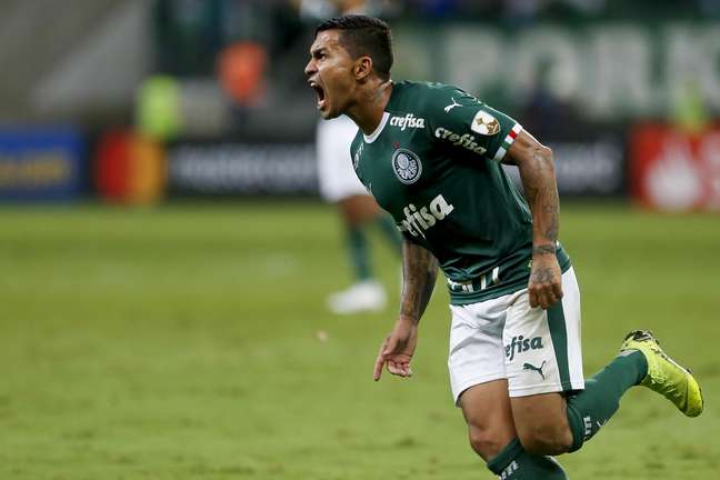 Comemoração do segundo gol do Palmeiras, marcado por Dudu durante o jogo entre Palmeiras e Junior Barranquilla realizado no Allianz Parque em São Paulo, SP. A partida é válida pela 4ª rodada do Grupo F da Copa Libertadores 2019.