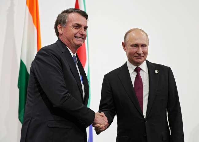 Presidentes Jair Bolsonaro e Vladimir Putin em último encontro
