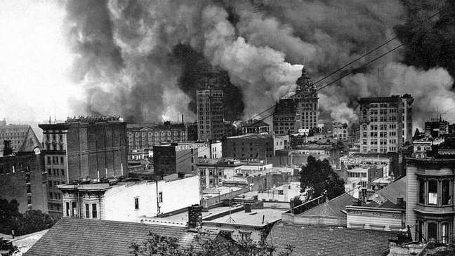 Um terremoto de magnitude 7,8 grados destruiu São Francisco em 1906