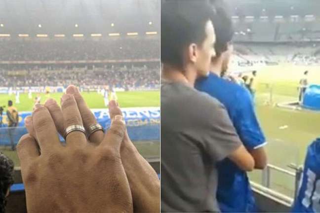 Casal homoafetivo foi atacado por torcedores do próprio clube por postarem uma foto de mãos dadas no Mineirão- (Reprodução/Twitter)