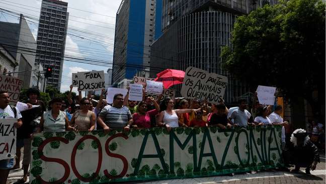 Protesto em defesa da Amazônia em Manaus, em agosto deste ano