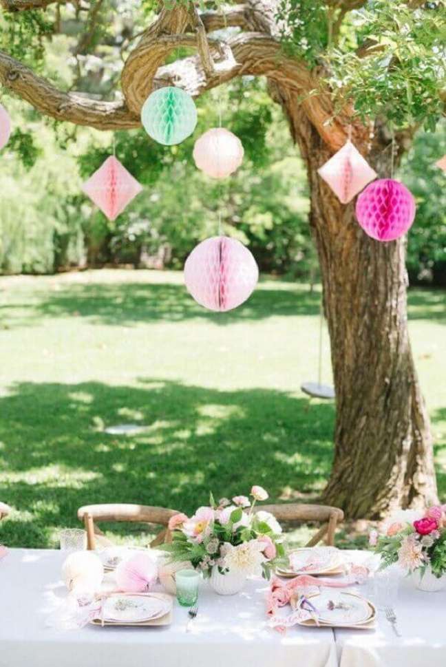 57. Linda decoração romântica para picnic – Foto: Pinterest