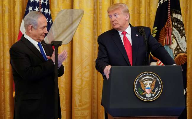 Trump e Netanyahu participam de entrevista coletiva conjunta na Casa Branca
28/01/2020
REUTERS/Joshua Roberts