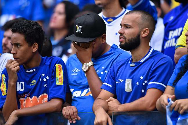 Torcida do Cruzeiro durante a partida entre Cruzeiro e Palmeiras, válida pela Série A do Campeonato Brasileiro 2019 no Mineirão em Belo Horizonte