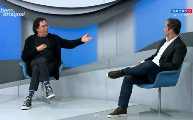 Por causa de crítica a Raí, Caio teve discussão com Casagrande no 'Bem, Amigos' (Foto: Reprodução/SporTV)