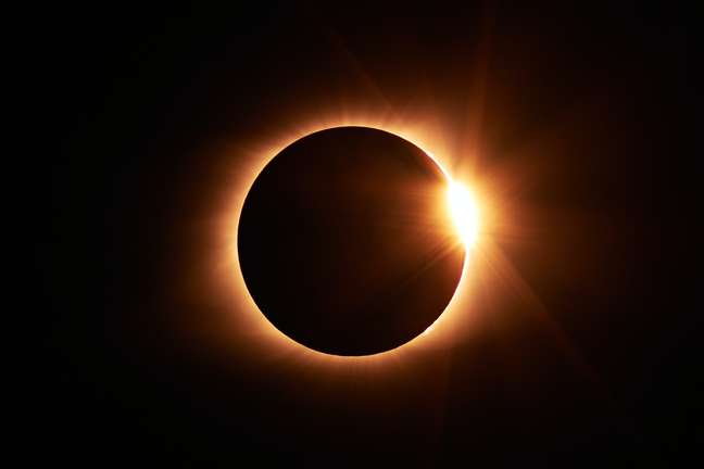 Foto de um eclipse da lua