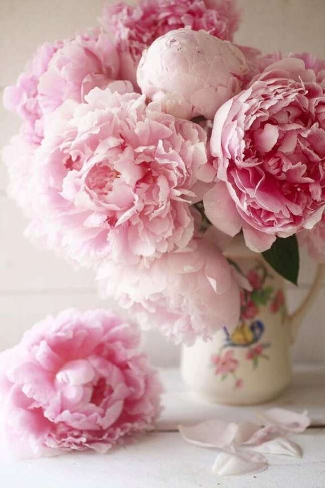 47. As flores da Peônia cuidados são sofisticadas e elegantes. Fonte: Pinterest