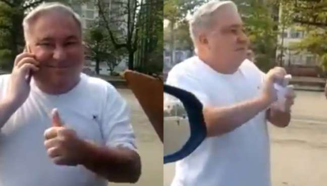 O desembargador Eduardo Siqueira é flagrado humilhando guarda municipal e rasgando multa em vídeo que circula nas redes sociais.