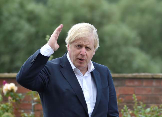 Primeiro-ministro do Reino Unido, Boris Johnson, em Beeston
28/07/2020 Rui Vieira/Pool via REUTERS