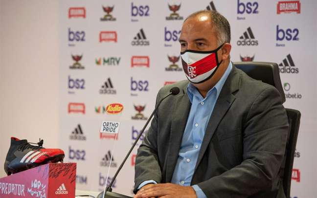 Marcos Braz desmentiu a informação sobre possível saída de Bruno Henrique (Foto: Alexandre Vidal / Flamengo)