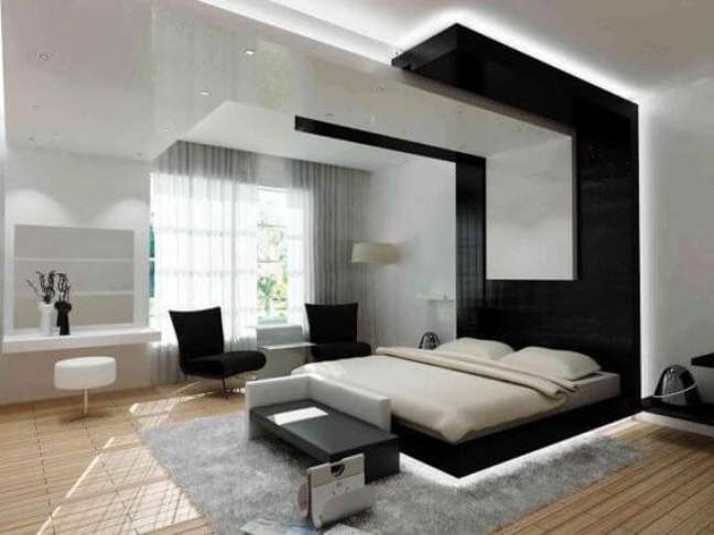 16. Use a cama flutuante com led para uma decoração moderna – Via: Assuntos criativos