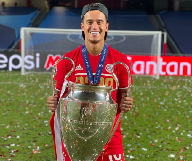 Coutinho foi campeão da Champions com o Bayern (Foto: Divulgação/Instagram)