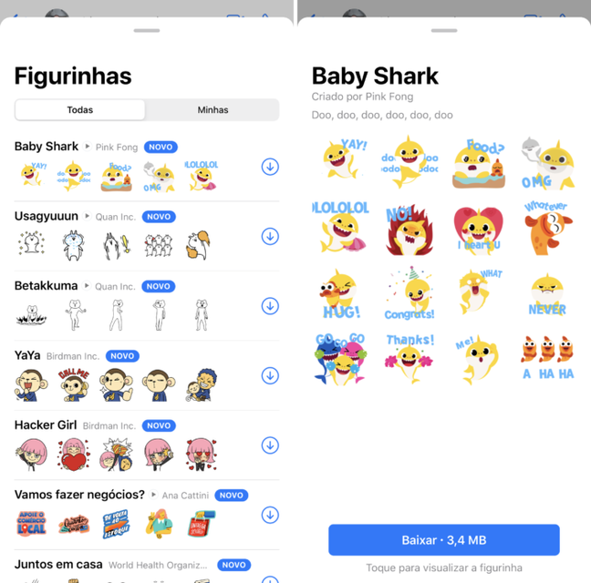 Whatsapp Testa Busca De Stickers E Lanca Pacote De Baby Shark Whatsapp Testa Busca De Stickers E Lanca Pacote De Baby Shark