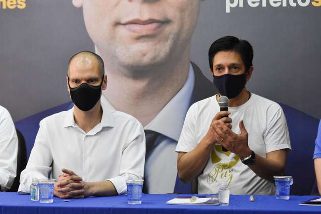 Bruno Covas (PSDB), prefeito de São Paulo, e Ricardo Nunes (MDB) participam do Webinar da Arrancada, primeiro ato da campanha à reeleição