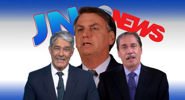 Bonner foi sucinto ao comentar sobre Bolsonaro, já Merval não poupou o presidente de críticas 